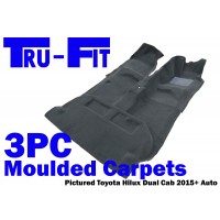Toyota Hilux Auto Transmission Dual Cab 2015 - Onwards 3Pc Moulded Carpet